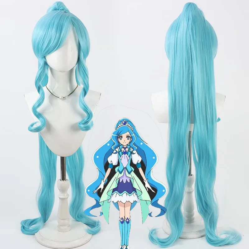 

Futari wa Pretty Cure Cure Fontaine Sawaizumi Chiyu парик для косплея 100 см синий хвост термостойкие синтетические волосы