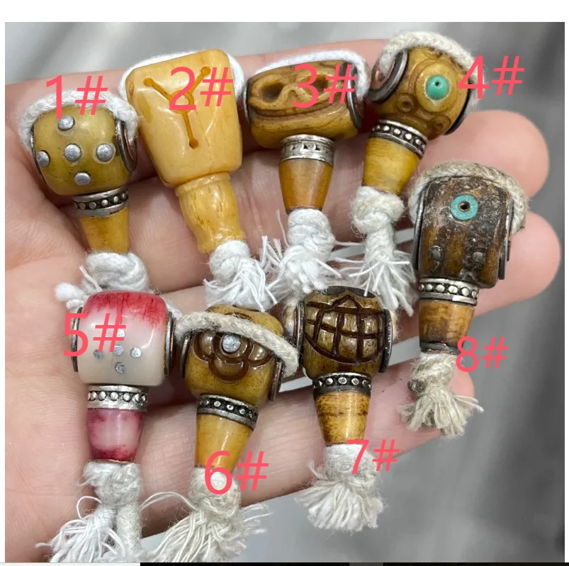 Tibetan Style Retro Bone Three-Way Buddha Various Inlaid Dumb Dice Jewelry Accessories