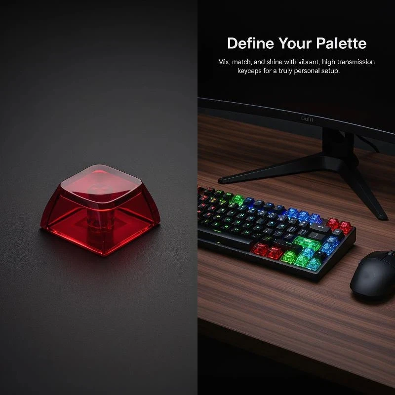 10Pcs Crystal PC XDA Keycap Gamer Mechanical Keyboard Transparent Clear Key Caps Cross-shaped Mechanical Keycaps