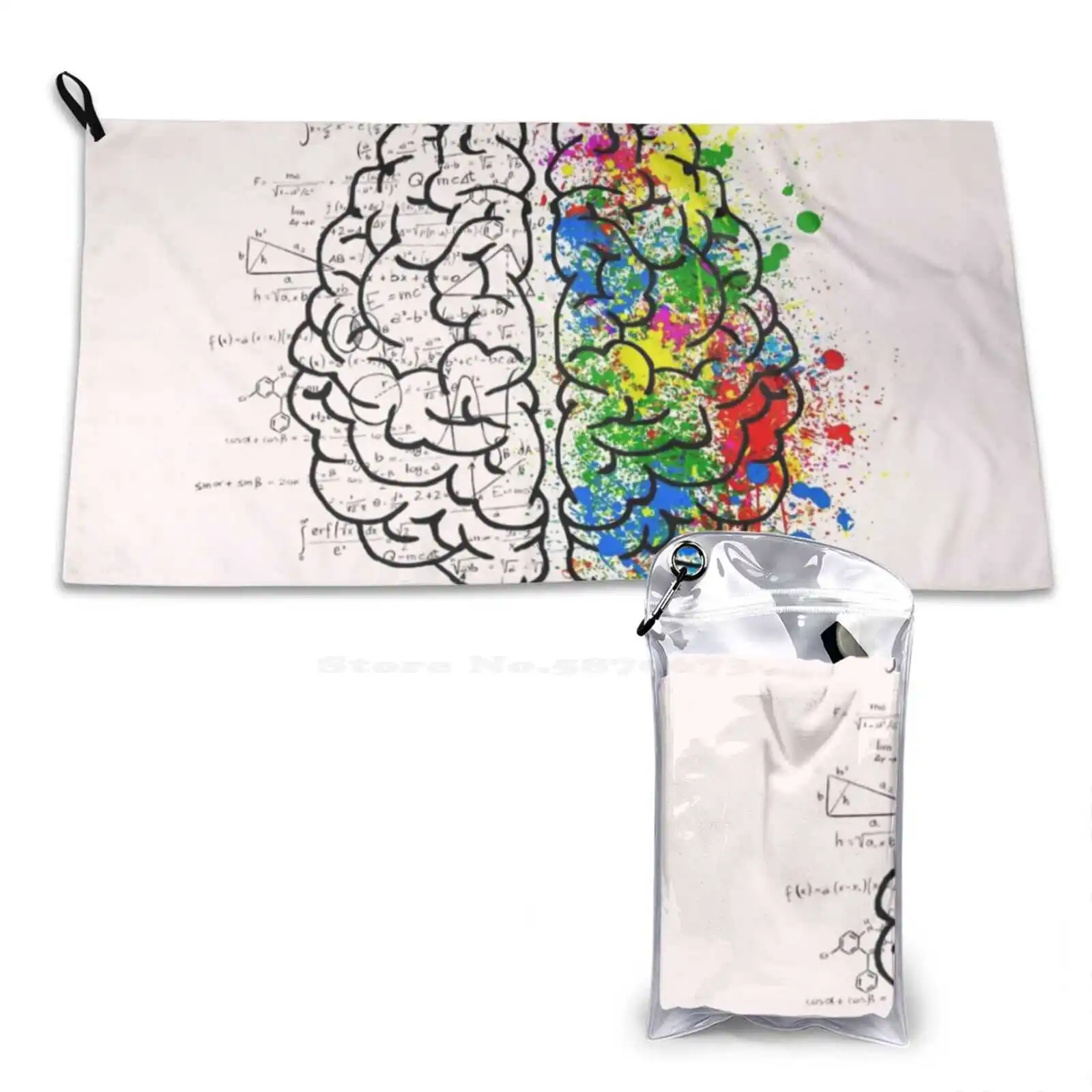 Brain Art Superfine Fiber Bathroom Towels Washcloth Brain Biology Anatomy Nerd Human Mind Neuroscience Chemistry Funny Medical