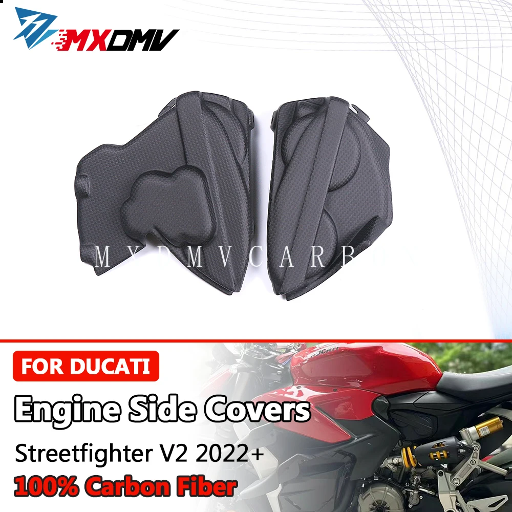 

Аксессуары для мотоциклов для DUCATI Panigale 899 959 V2 Streetfighter V2 2022 2023 2024, крышки двигателя из 100% углеродного волокна, обтекатель