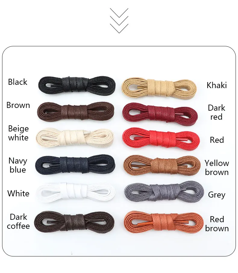 1 Paar flache Schuhbänder aus gewachster Baumwolle, 0,8 cm breit, wasserdicht, für Schuhe, Stiefel, Freizeitschuhe und Sneaker, geeignet für Damen und Herren, auch als Leder-Schuhbänder verwendbar. – Detail 2