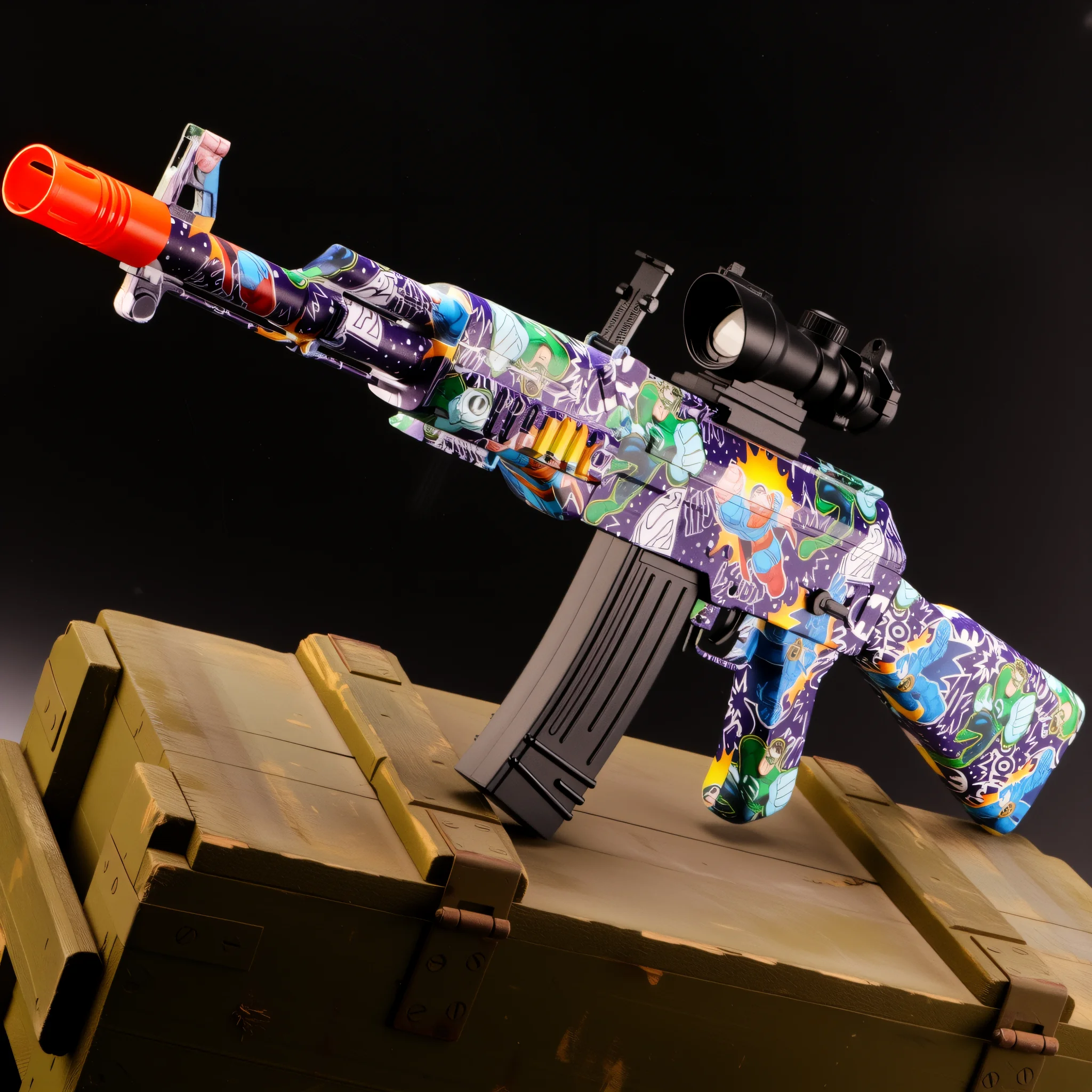 ​ ​ AK-47 Splatter Ball Blaster ​ ​   - Automatische/handmatige schakelaar en snelbrandfunctie Buitenschietspeelgoed (kogels exclusief)