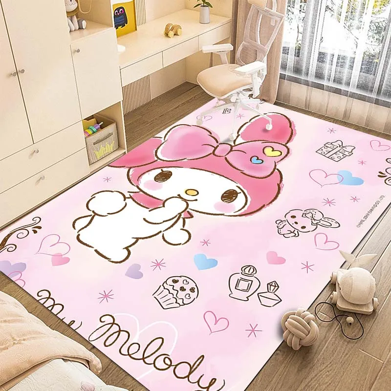 15 Size Sanrio Kawaii Melody Printing Carpet for Living Room Bedroom Kid's Room Home Decor Pink Room Decor Area Rug Non-slip Mat