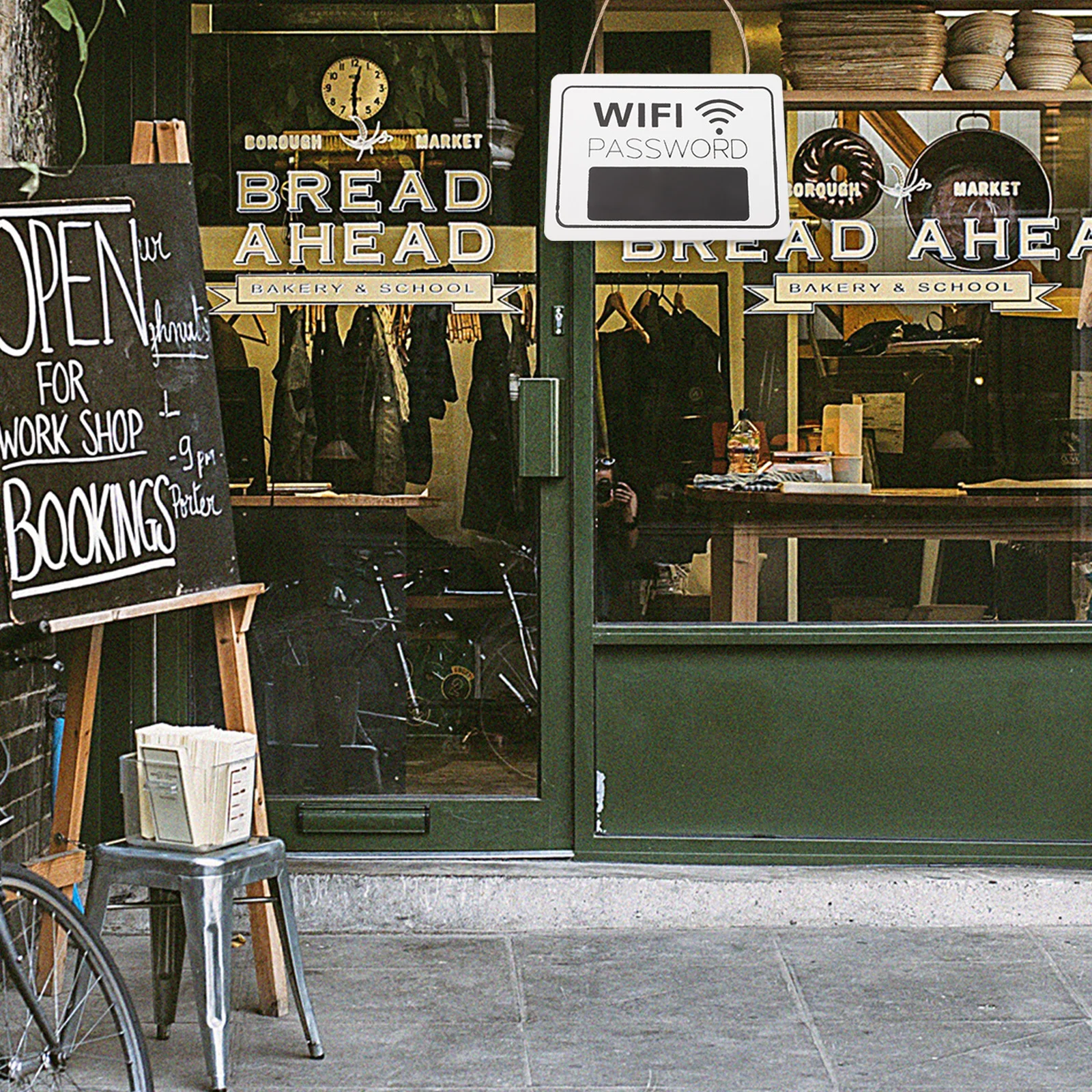 

Modern Hanging WiFi Sign for Restaurant Shopping Mall - Writeable Waterproof WiFi Password Board for Office and Public Spaces