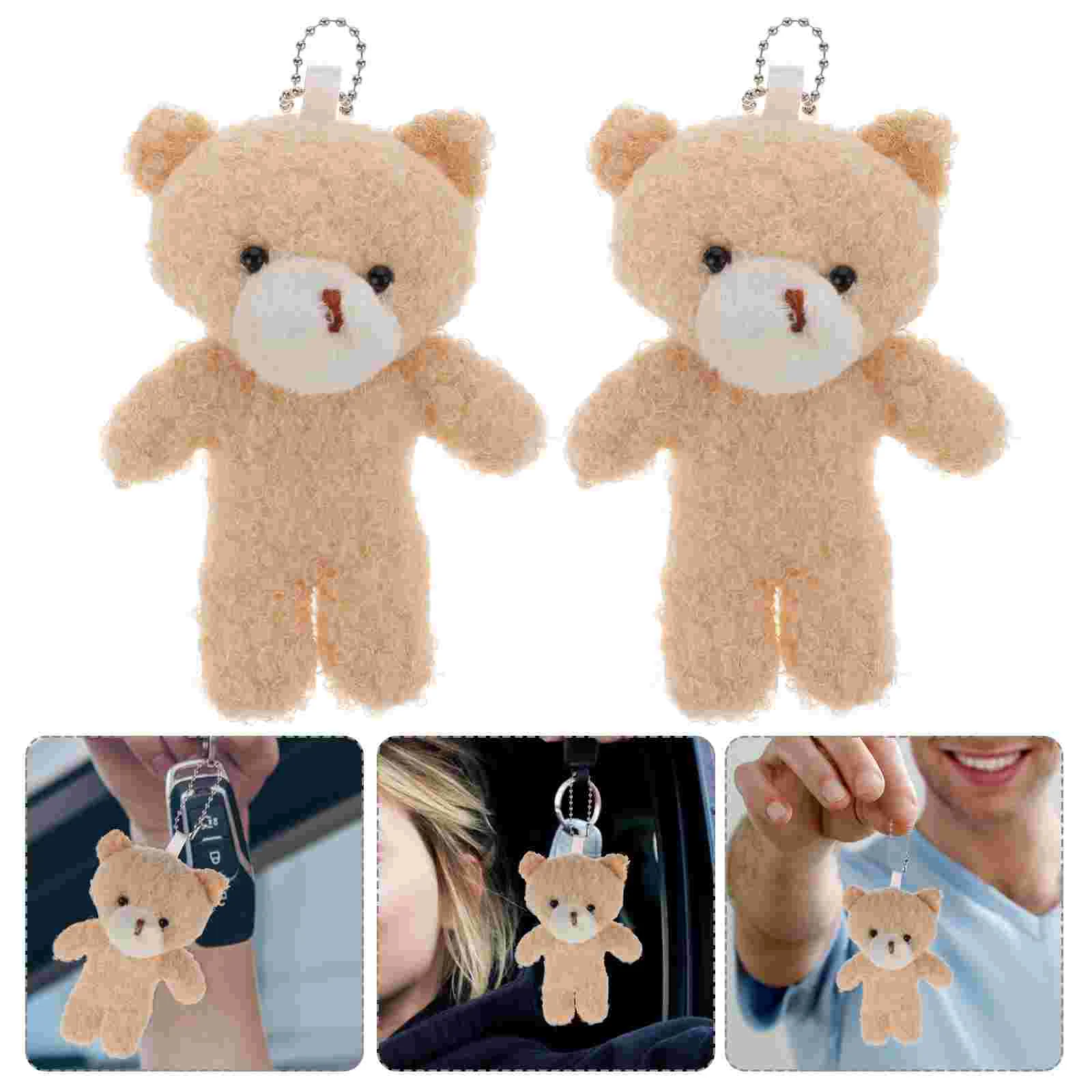 10 Pcs Bear Pendant Tiny Toy Pp Cotton Plaything Hanging Mini Figurines