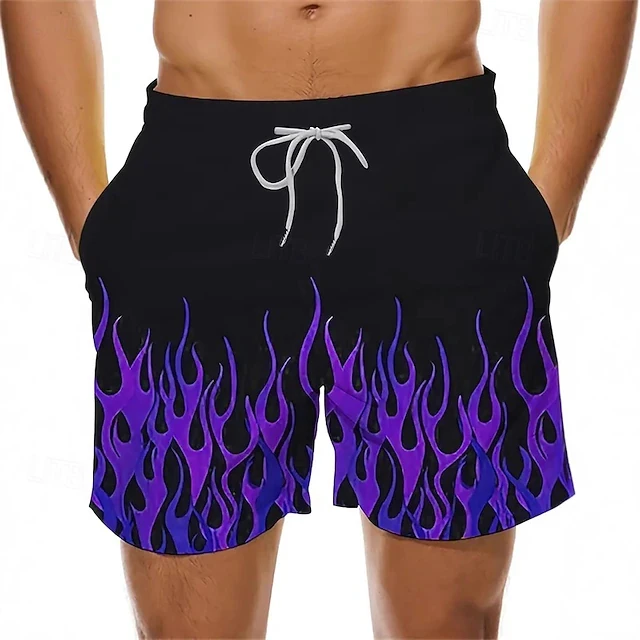 Summer adult men's beach pants for street casual wear 3D printed short pants for outdoor quick-drying beach and swimming shorts