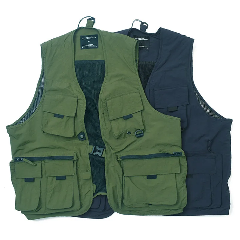 

Japanese Retro Youth Functional Multi bag Fishing Vest Mixed And Layered Sleeveless Outdoor Camping Camisole Travel Waistcoat