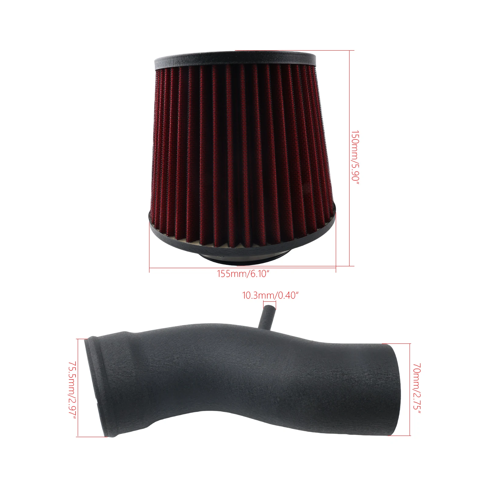 Performance Cold Air Intake Kit For VW Golf MK6 1.2 / 1.4 TSI Single Charge EA111 Engine - view 6