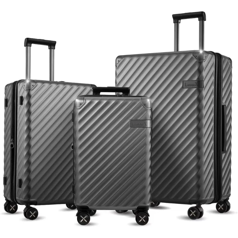 

Luggage Sets with Spinner Wheels - 100% Polycarbonate Expandable Hard Suitcases with Wheels - Travel Luggage TSA Approve