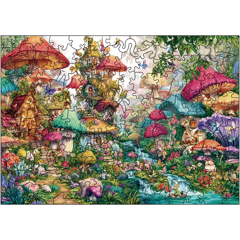 Sprookje Mushroom House Houten puzzel leuk en educatief spelspeelgoed