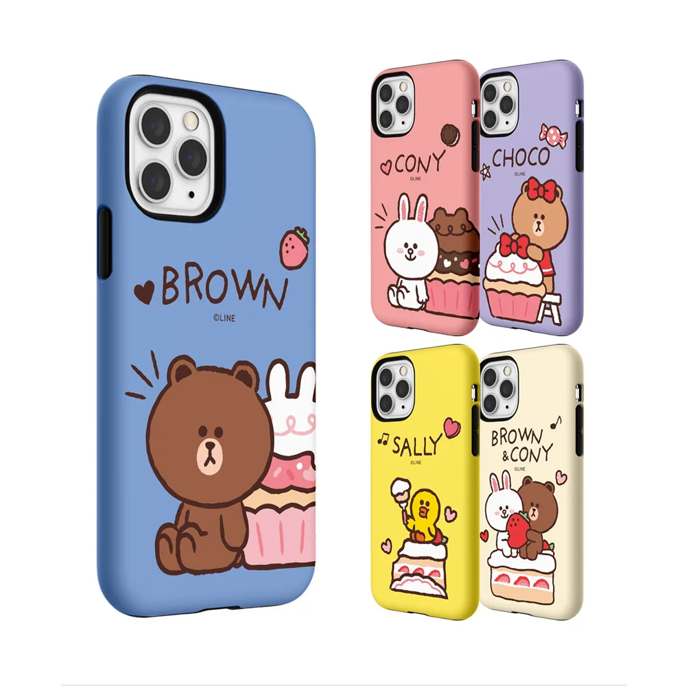 Line Friends Mobile Phone Case Protective Cover Double-layer Heat Transfer PC Mobile Phone Case for Iphone 13