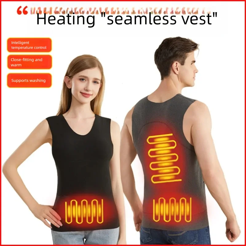 Rompi Pemanas Listrik Pintar untuk Pria Wanita, Pakaian Dalam Termal Berlapis Bulu, Lapisan Dasar Tubuh, Pakaian Hangat Penghangat Diri
