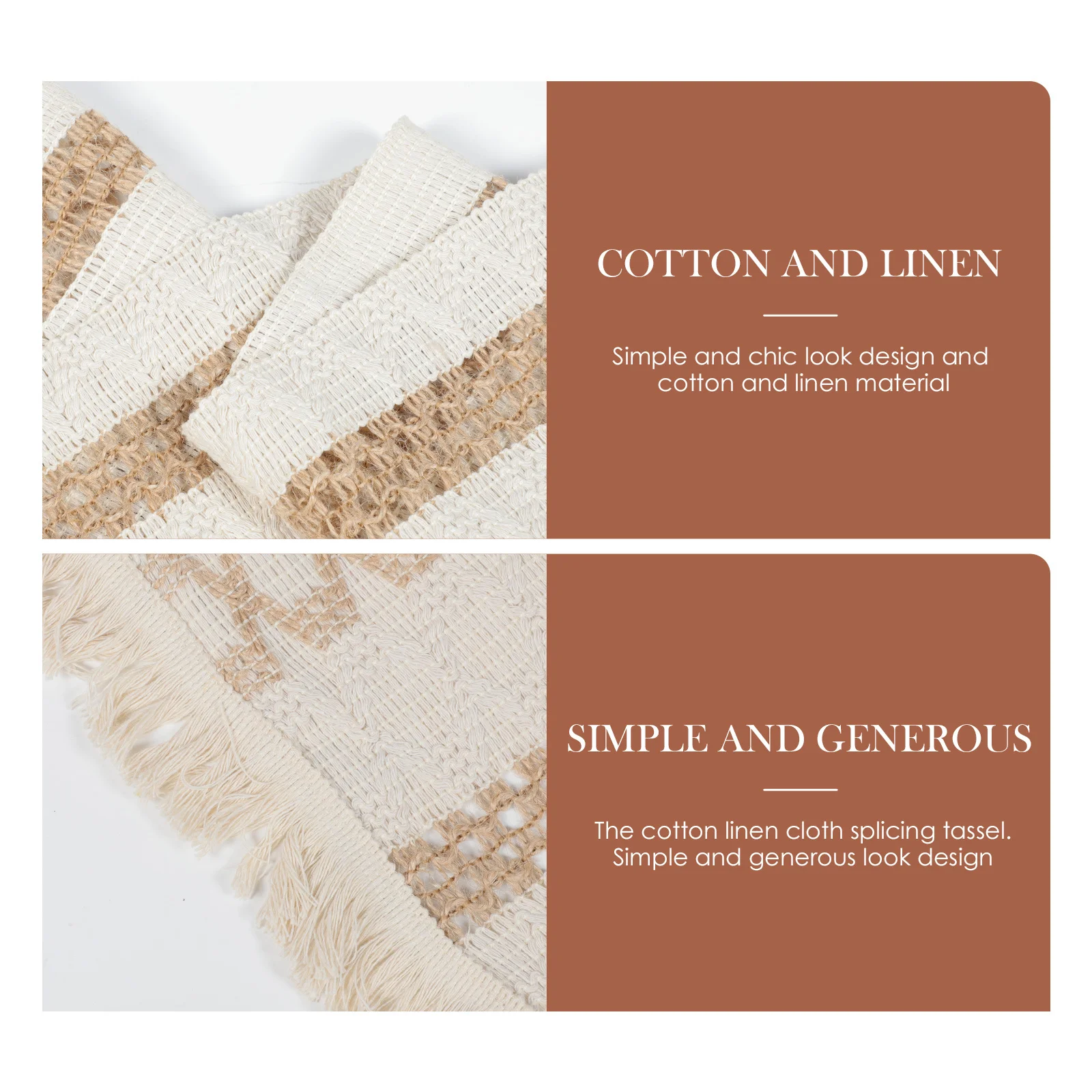 

Long Table Runner with Tassel Edge Simple Chic Style for Dining Room Hotel Restaurant Decoration Woven Cotton Linen Runner