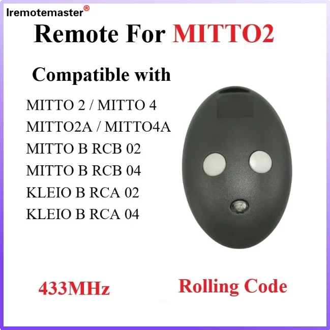 Kode gulung 433.92Mhz untuk MITTO 2 4 B RCB 02 04 RCB02 RCB04 MITTO2A MITTO4A TRC1 TRC2 TRC3 Remote Control pintu garasi