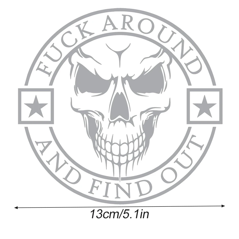 1Pcs Around & Find Out Color Car Reflective Skull Decal Stickers, Truck Vinyl Styling Decorative for Truck, Wall, Window Trunk