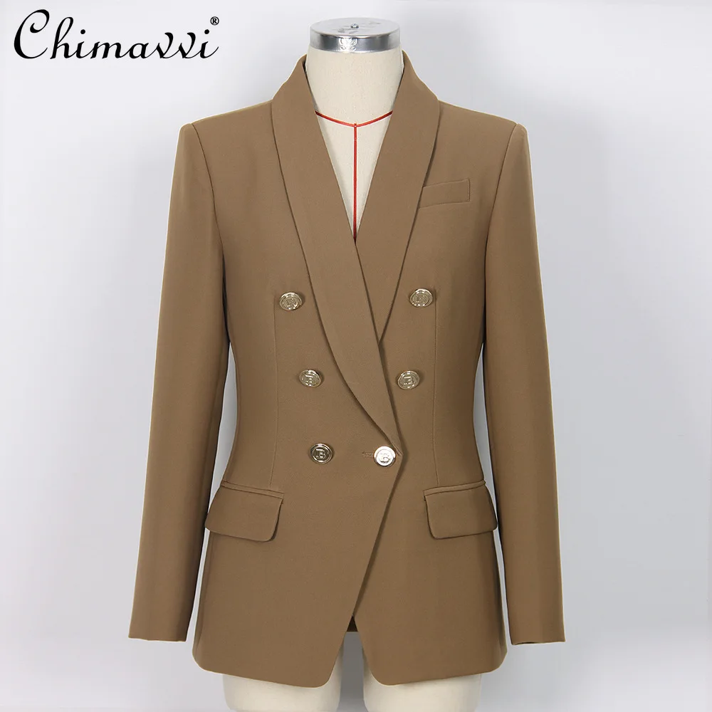 2024 Spring and Autumn New High-end Suit Classic Lapel Blazer Commuter Long Sleeve Slim Temperament Versatile Blazers for Women