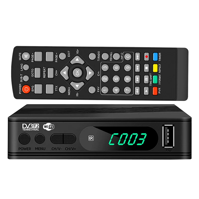 ABMF-HEVC DVBT2 H. 264 DVB-T2 موالف التلفزيون الأرضية استقبال الأقمار الصناعية جهاز فك التلفزيون الرقمي HD صناديق التلفزيون USB فك التشفير