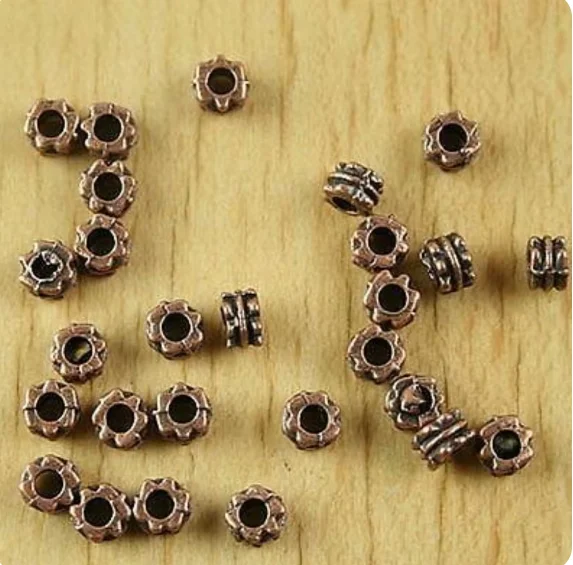 80PCS 5x3mm hole2mm  alloy charms antiqued copper round spacer beads for jewelry accessories  HWH2145