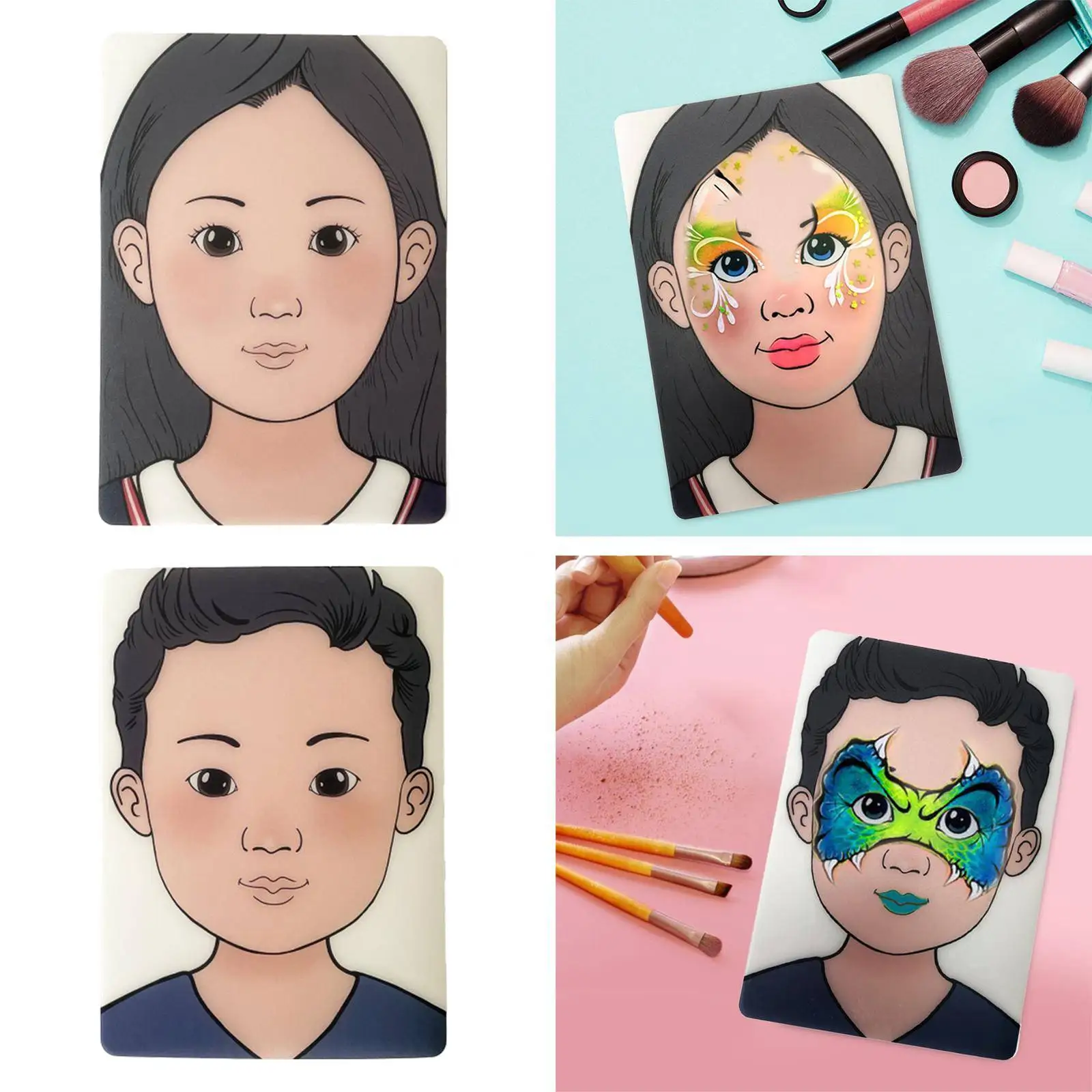 Faces Practice Board Face Painting Practice and Display Tool Novice Practice Beginner Stage Makeup Painting Practice Template