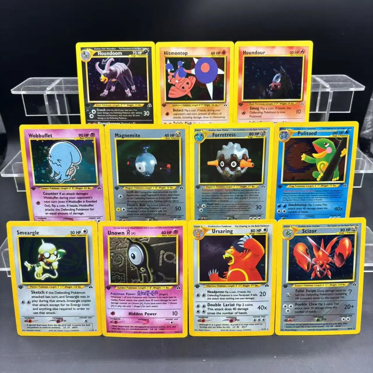 

11Pcs/set Ptcg Generation 1 Houndoom Unown Politoed English Flash Card Diy Self Made Anime Collection Card