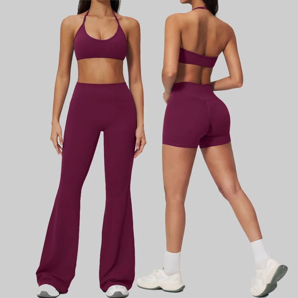 

Yoga Set 2-piece Summer Fitness Suit Women's Running Fitness Leisure Tracksuits Shockproof Bra High Waist Leggings Gym Clothes