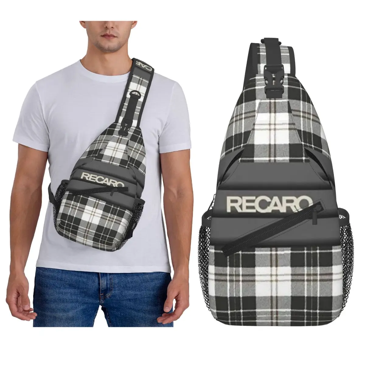 R-Recaro-S Chest Bag Men Sling Crossbody Backpack Chest Bag Travel Hiking Daypack Shoulder Bag view 4