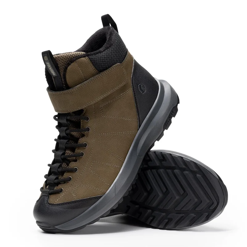 Botas de Invierno FitVille de Horma Ancha para Hombre, Cálidas, Forradas de Piel, Antideslizantes, con Cierre de Velcro