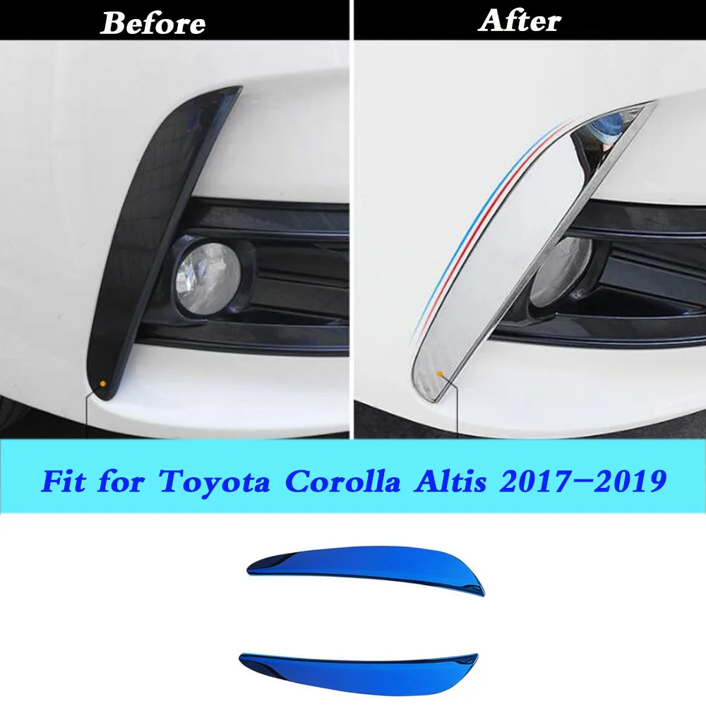 

Stainless Steel Car Front Fog Light Lamp Eyebrow Eyelid Cover Trim Auto Accessories For Toyota Corolla Altis 2017 2018 2019