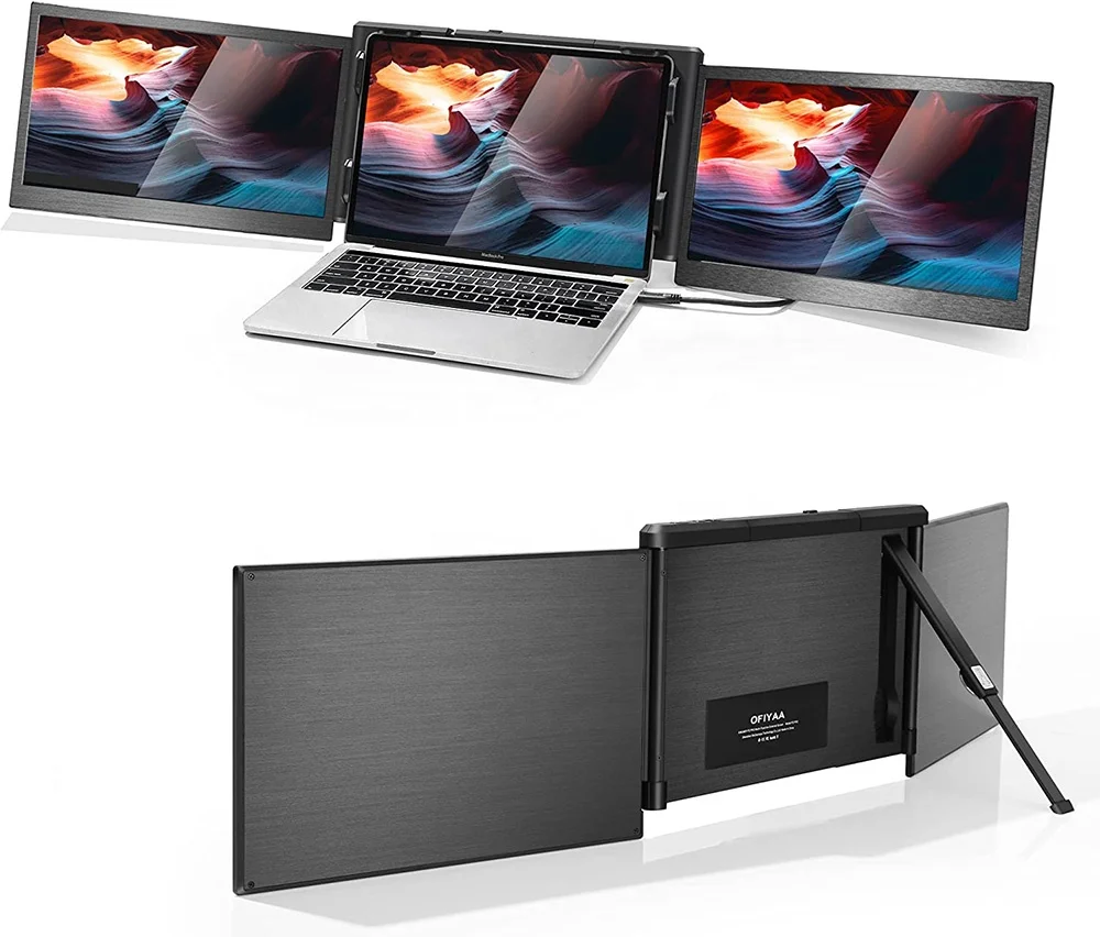 

Upgrade 13.3 Inch Triple Screen Laptop Monitor Large Space Full HD 1080P IPS Screen For Laptop Screen Extender