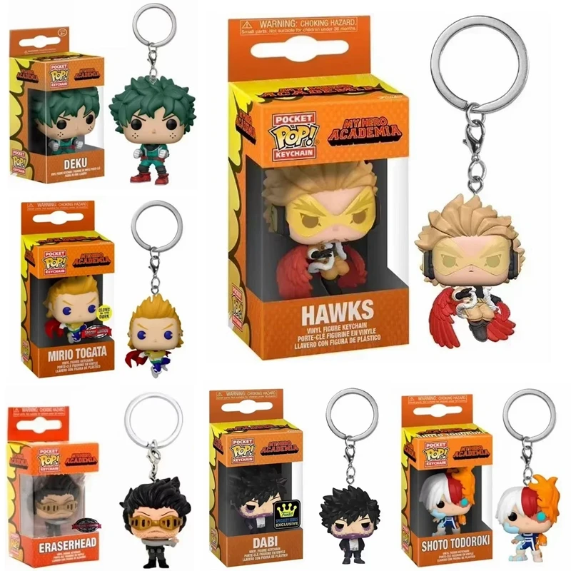 Funko POP llavero Pop de bolsillo My Hero Academia Deku Bakugo Mirio Togata Dabi Kyoka Jiro Hatsume Shigaraki modelo llavero Juguetes