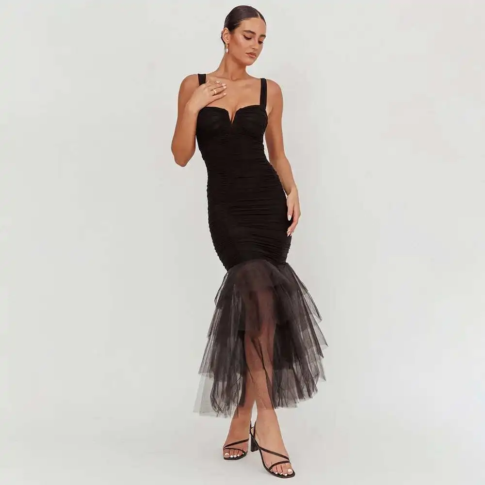

Summer Ins Spring Sexy Patchwork Strap Dress Fashion Hot Girl Bodycon Dress Women's Dress 2025 Summer Dress Robe Vestido Women