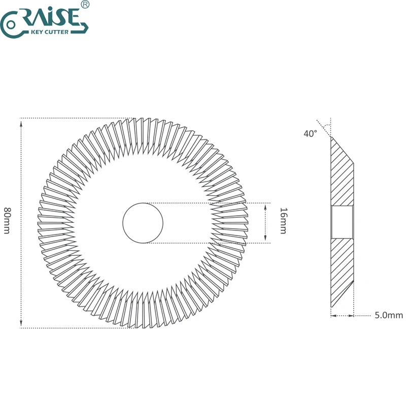 RAISE Cutter 0014J 80x5x16 Für Wenxing 100G2 100G3 100G5 Q29 JINGJI P2 Schlüssel Duplizierer Schlosser Werkzeuge – Detail 1