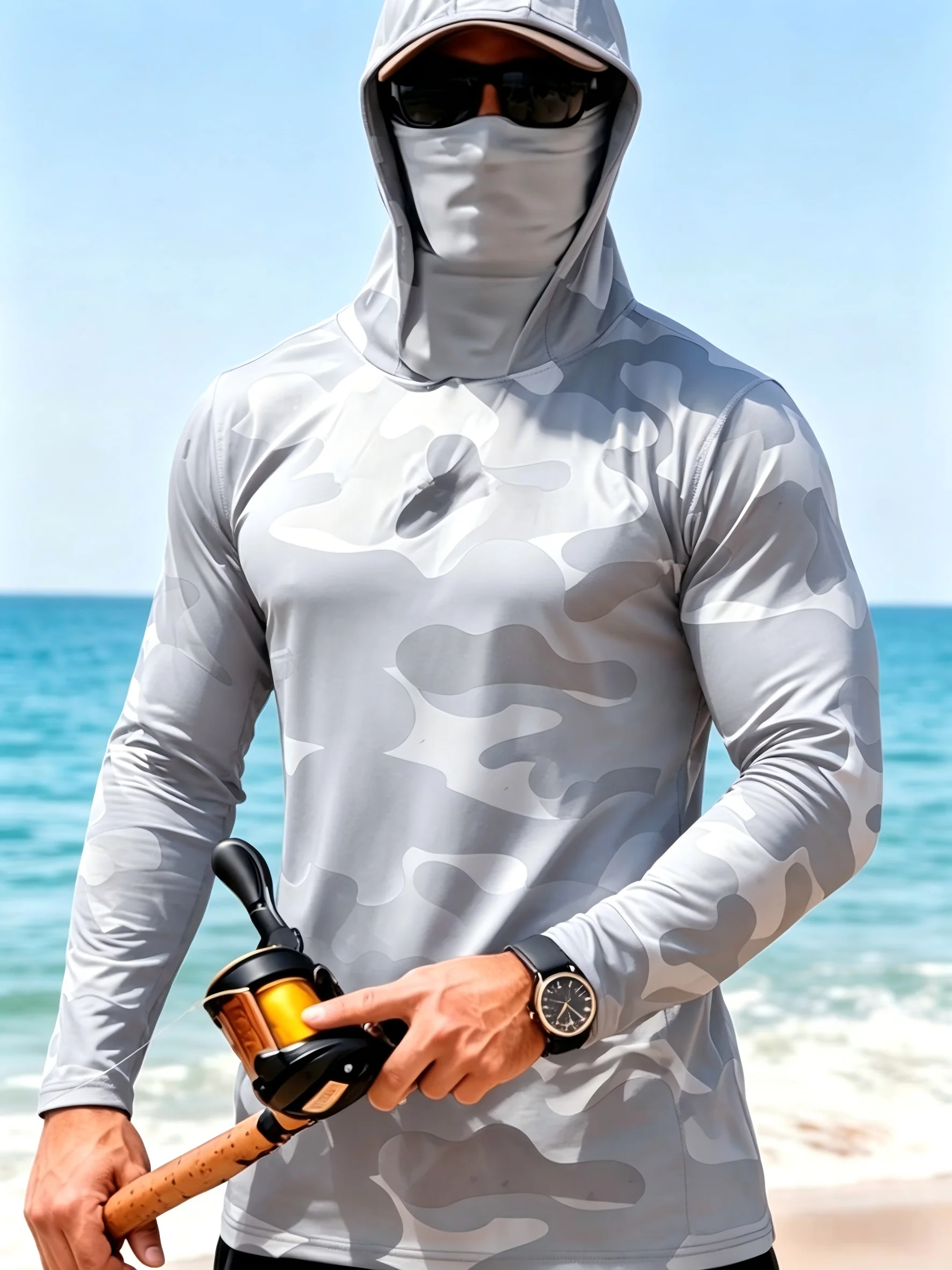 European and American Men's Summer Fashion Camouflage Print Soft Breathable Fishing Suit Long Sleeved T-Shirt Outdoor Casual Top image 2