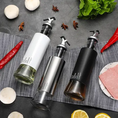 스테인리스 스틸 식초 소스 간장 올리브 오일 병, 디펜서 누출 방지, 뚜껑 정리함 식기, 주방 조미료, 그레이비 보트