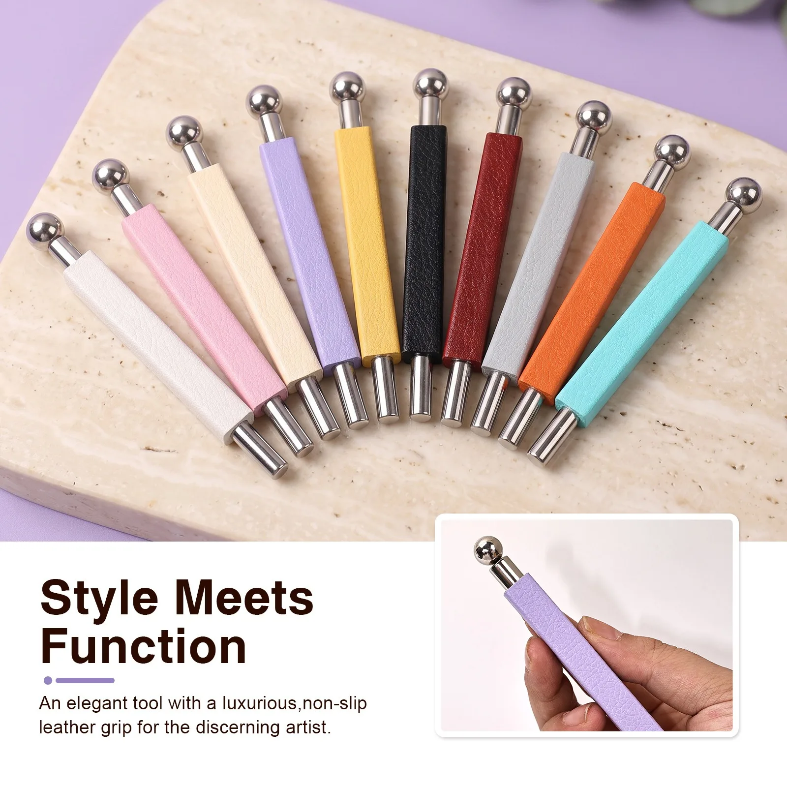 3-in-1 Dual-Ended Cat Eye Magnet, Leather Texture Strong Magnetic Stick for Nail Art, Professional Manicure Tool for Salon Use
