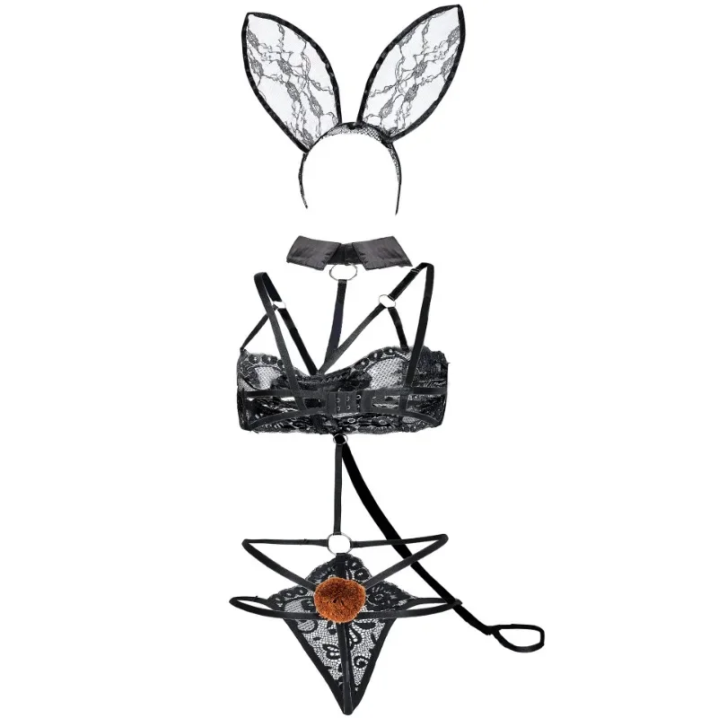 Resurrection-Halloween Rabbit Girl Set para Mulheres, Boate, Bar, Roupa Interior Quente, Roupas Extravagantes, Uncensored 18 Fetish, Macacões Longos