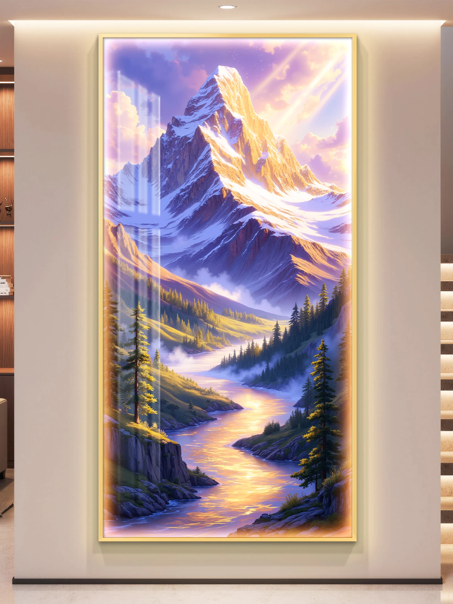 Light Luxury LED With Lights Decorative Paintings In Corridors Hanging Paintings In Corridors Simple Modern High-end Mural Light