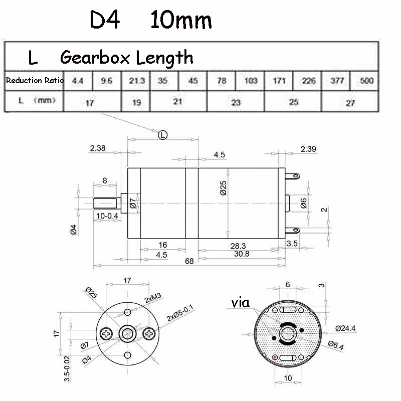 JGA25-370 12V 24V Micro DC Gear Motor 12~1931RPM 0.1~9KG.CM 2.7/3.6/4.8W Speed Regulation Large Torque Small Motor Shaft D4mm