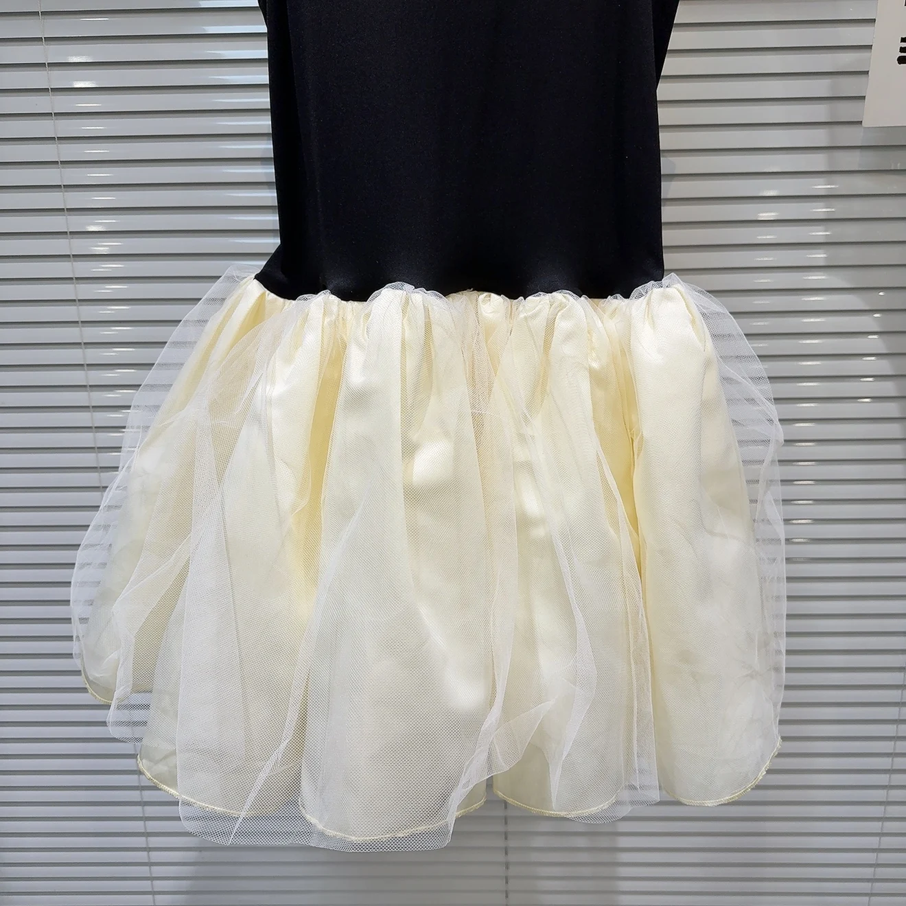 2025 Lente Nieuwe Zoete Temperament Contrasterende Vest Splicing Mesh Ontwerp Vest Jurk Zwarte Tutu Jurk Hoge Taille Slanke Jurk Vrouwen