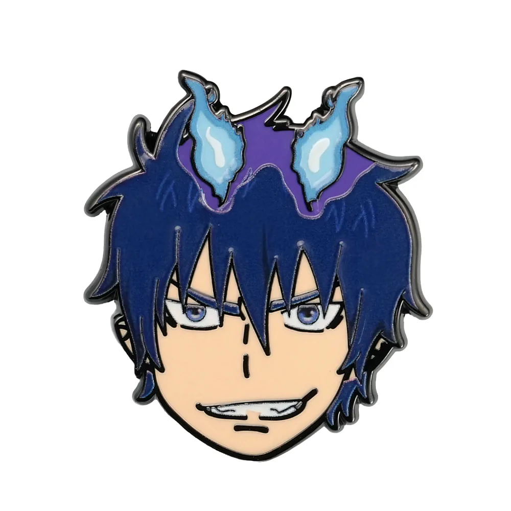 Exorcista azul Okumura Rin Gaiden Ao sin pin esmaltado, Pin de solapa de fuego del demonio del hijo de Satán, insignia, accesorios, regalo de Cosplay para seguidores