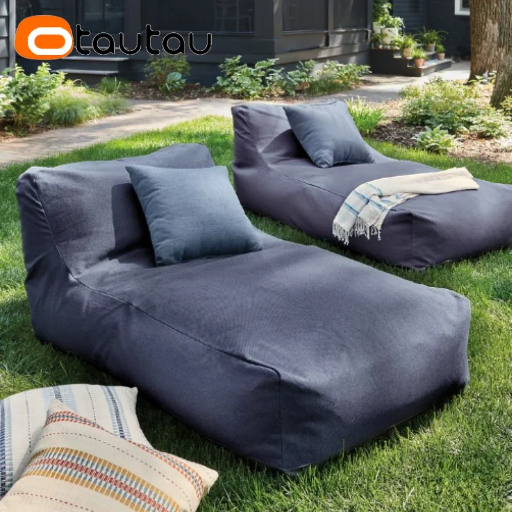 OTAUTAU Outdoor Bean Bag Lounger Cover Swim Pool Beach Sofa Bed SF405【No Filler Inside! You Need To Buy Filler By Yourself !】