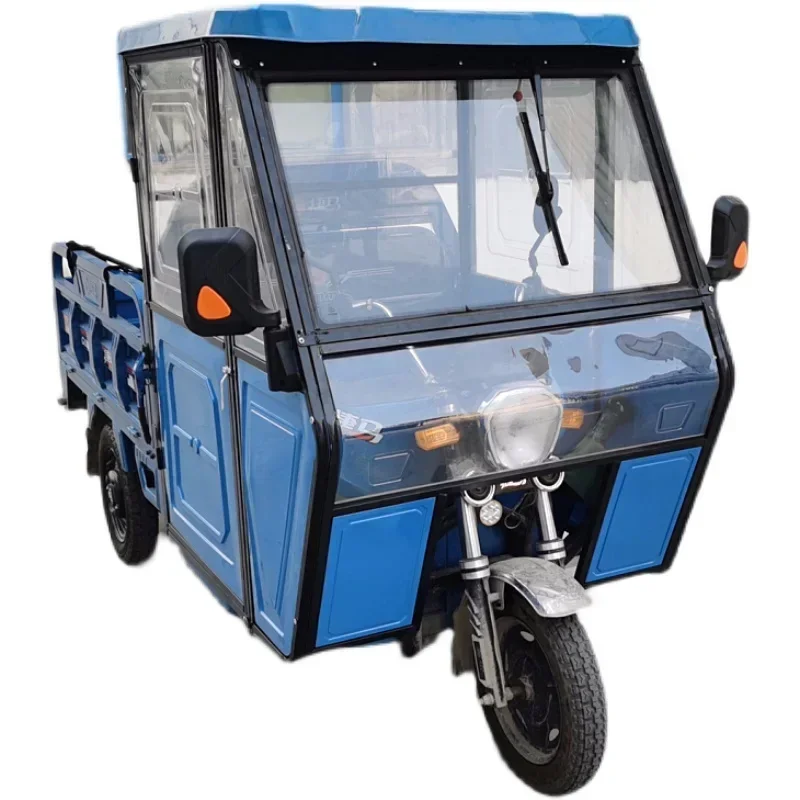 Electric tricycle canopy, fully enclosed canopy, iron sunshade, front cab