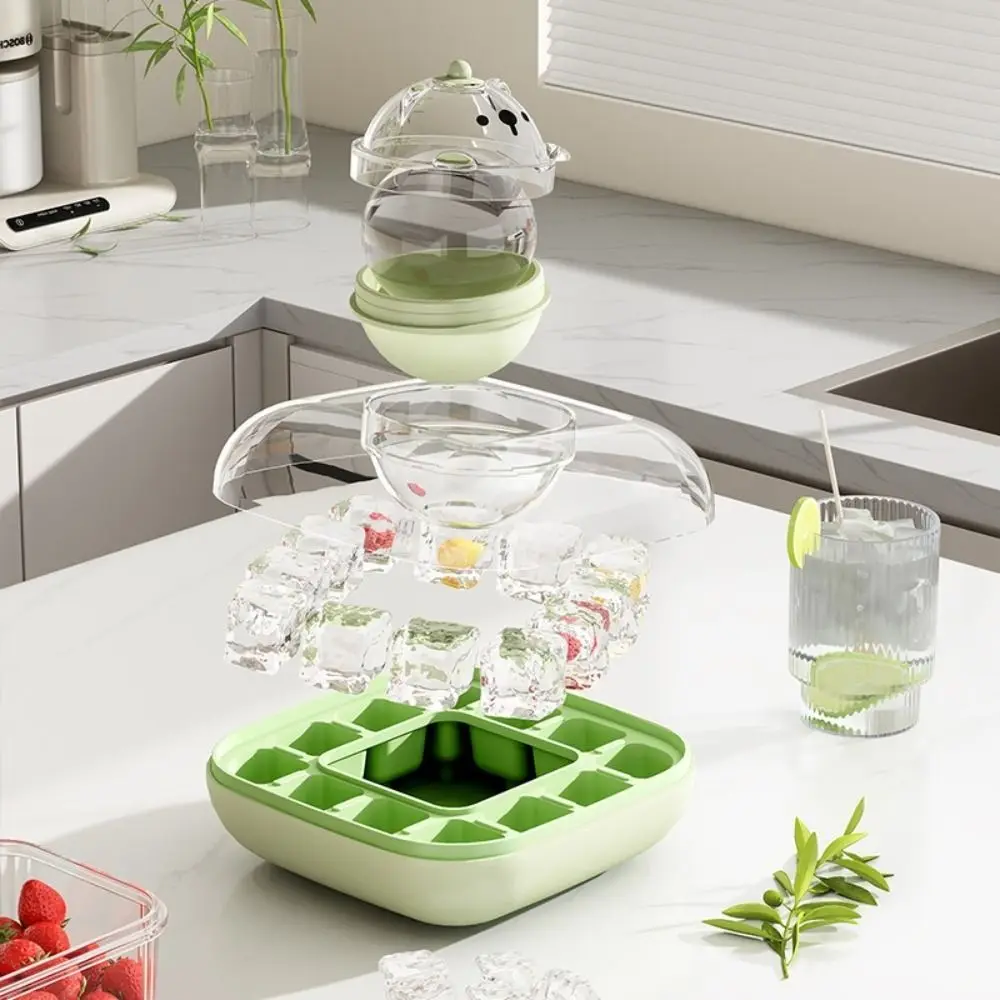 

Легко очищаемая пищевая форма для изготовления ледяных шаров с крышкой Бесконтактный лоток для льда Пресс-бокс Легкосъемный домашний хоккейный аппарат для дома