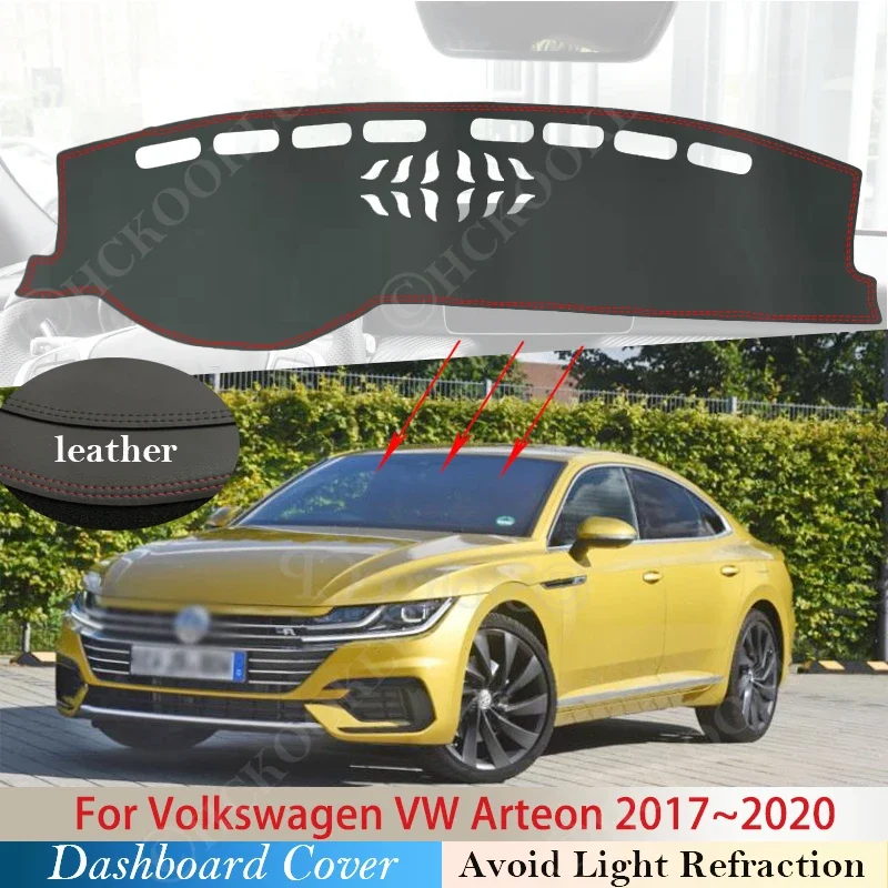 

PU Leather for Volkswagen VW Arteon 2017~ 2020 Anti-Slip Mat Dashboard Cover Pad Sunshade Dashmat Protect Carpet Accessories Rug