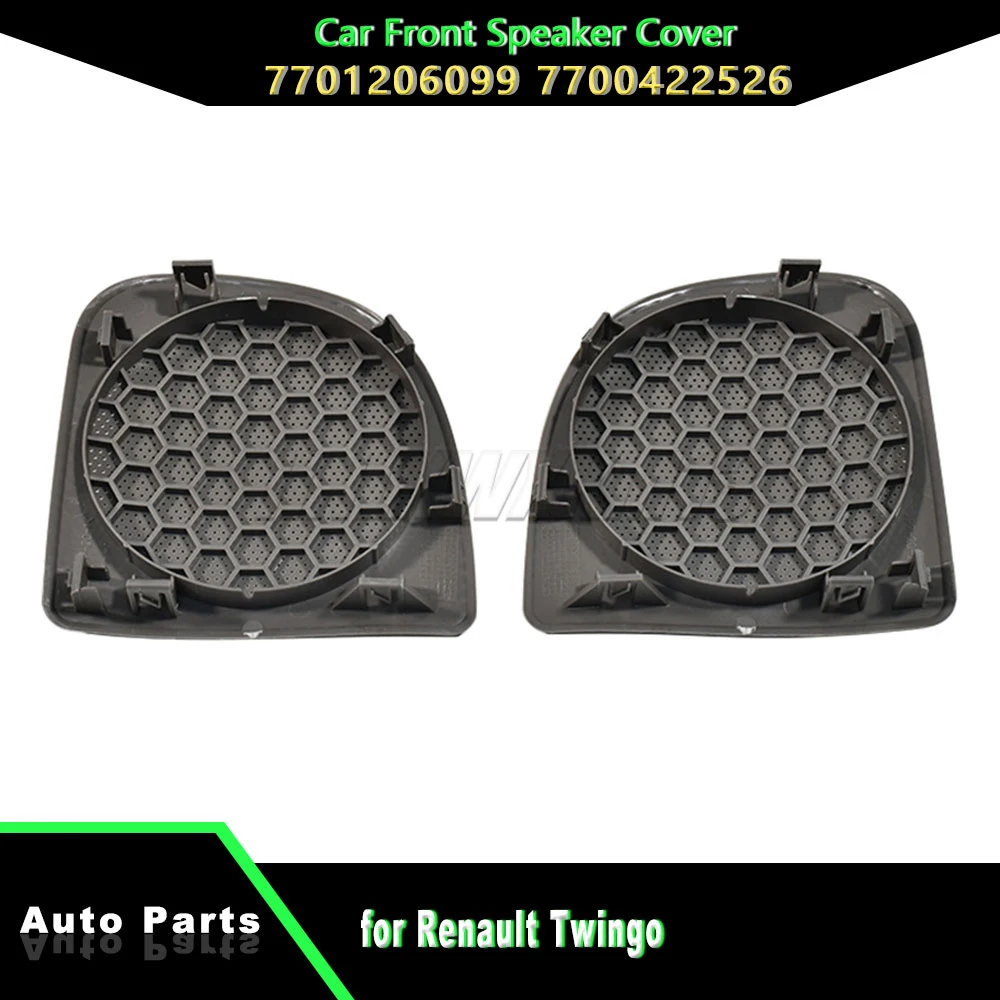 7701206099 7700422526 cubierta de altavoz delantero de coche 2 piezas tapa de altavoz de rejilla izquierda derecha para Renault Twingo rejilla de altavoz gris