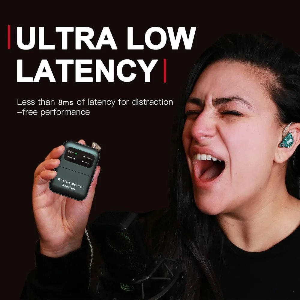 2.4GHz Wireless Earphone Monitor Receiver Rechargeable Receiver of Wireless Earphone Monitor System for Studio Band Rehearsal