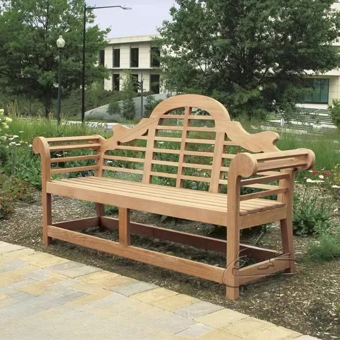 

Уличная скамья из массива дерева для парка, виллы, двора с подлокотниками