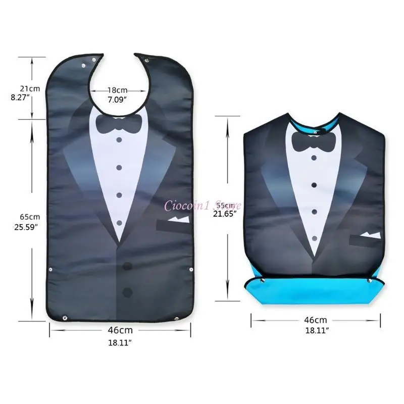 مريلة Y1UB قابلة لإعادة الاستخدام للكبار في وقت تناول الطعام، واقي من الانسكابات، مريلة مساعدة للمعاقين