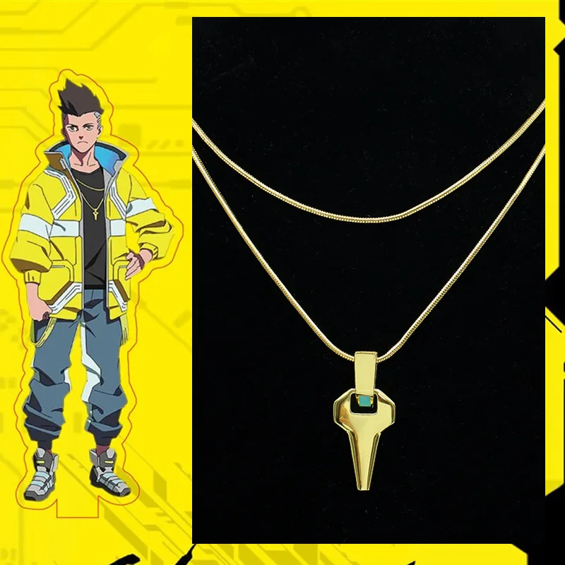 Punk Edgerunners Cosplay David Martinez Halskette Metall Mode Halsketten Unisex Anhänger Schmuck Zubehör Weihnachten Geschenke Prop